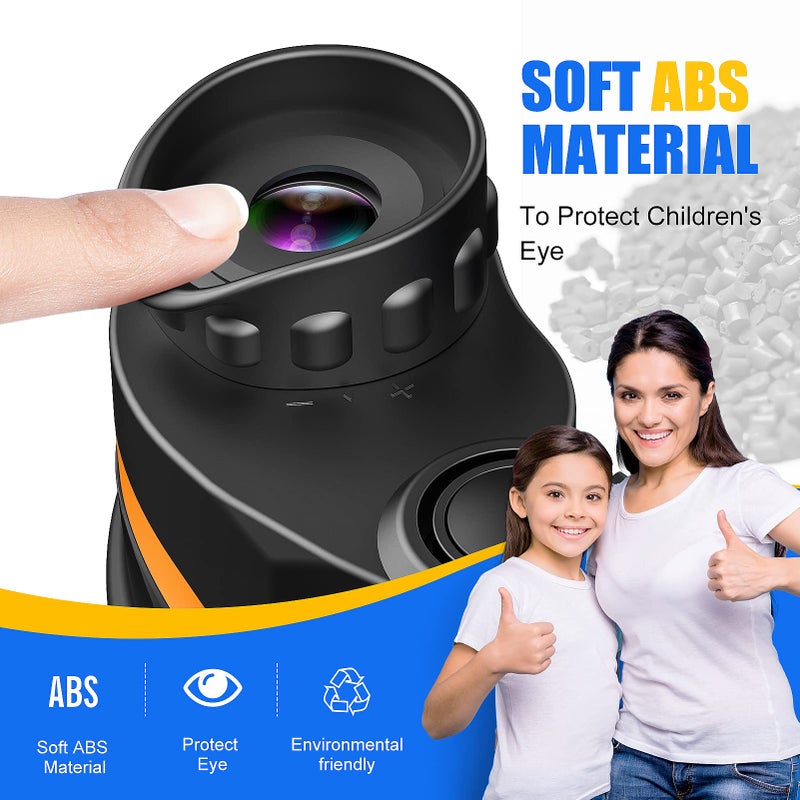 LET'S GO! Outdoor Toys for 3-8 Year Old Boys, Compact Watreproof Binocular for Kids Boys Easter Gifts for Boy Age 3-8 Christmas Stocking Stuffers for Grandkids Easter Gifts for Girls Orange - Image 2